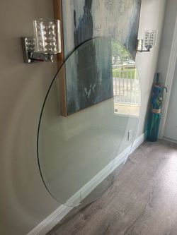 54” Round Beveled Glass Tabel Top