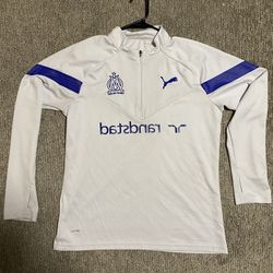 Puma Olympique de Marseille white training 1/4 zip 