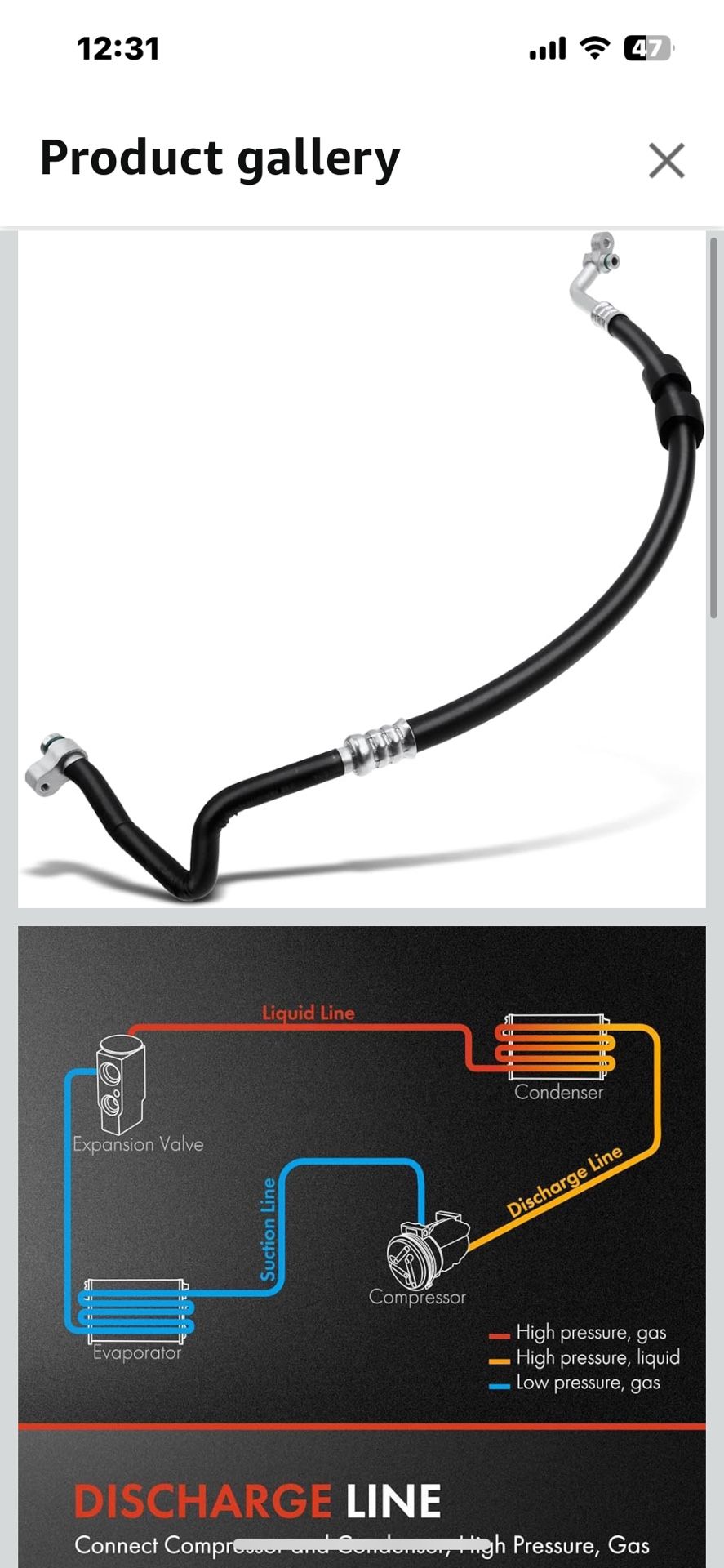 A-Premium A/C Discharge Line Hose Assembly Compatible with Audi A6 2012-2017, A6 Quattro 2013-2018, 2.0L, Compressor to Condenser