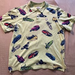 Billionaire Boys Club Light Green Cars Polo Shirt XXL Short Sleeve Logo