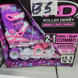 New (12-2 ) 2 In One Combo Roller Derby Skates