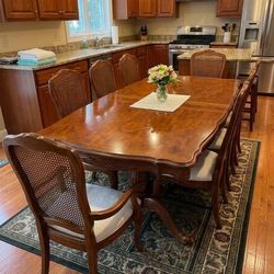 Universal Furniture Formal Dining Set - Table, 10 Chairs, Leaf & Custom Protectors