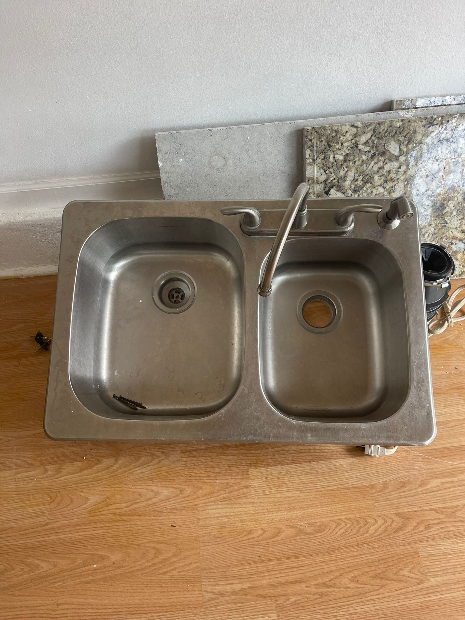 Stainless Steel Double Sink With Faucet