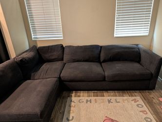 Dark Grey Sectional L shaped Couch