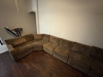 12 Foot Suede Sectional Good Condition