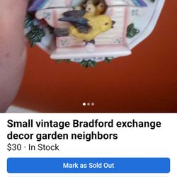 Small Vintage Bradford Exchange Garden Neighbors