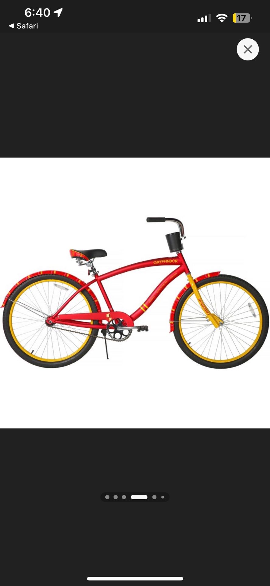 Dynacraft Harry Potter 26” Cruiser Bike (Red Gryffindor Edition)