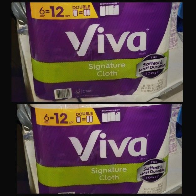 2 Packs ofViva Paper Towels 6=12 Rolls FOR $22/$22 Por Los 2