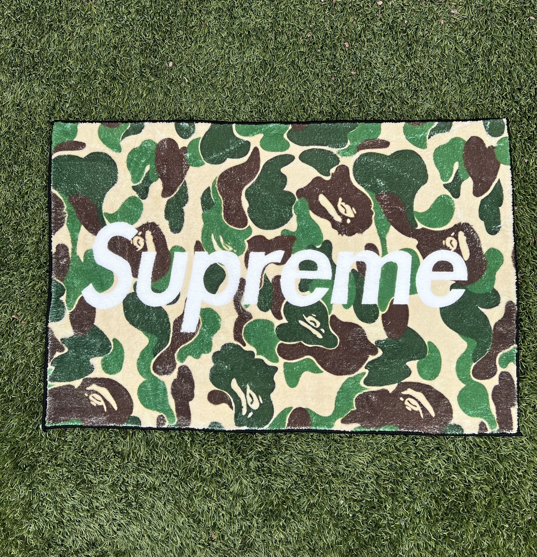 Supreme x Bape Camo Soft Material Rug 3FTx2FT Brand New