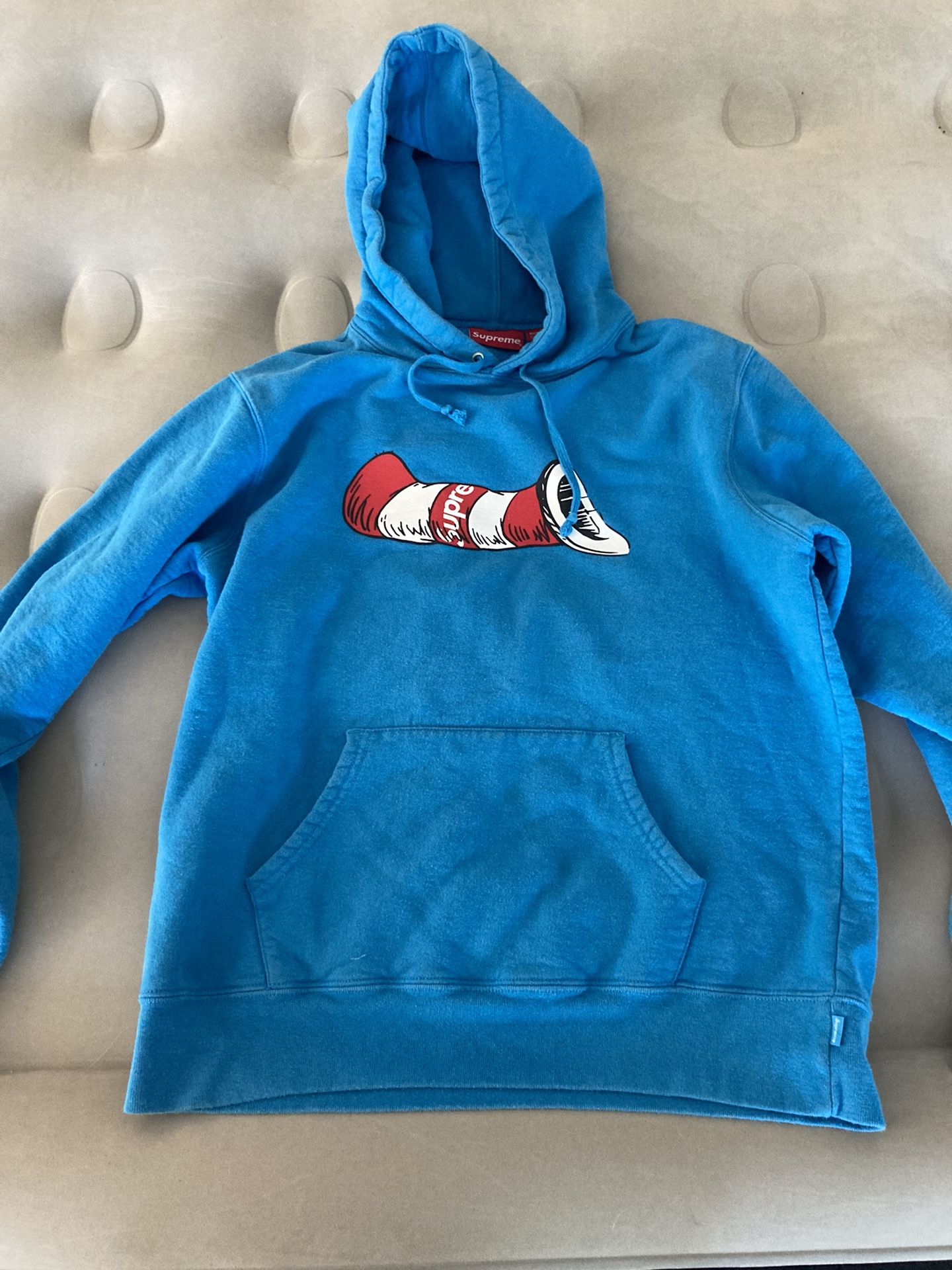 Supreme Cat In The Hat Hoodie Blue