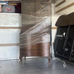 Antique Chippendale Style Hutch Fold Down Desk