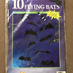 Vintage Fun World Halloween “10 Flying Bats Outdoor Decorations”