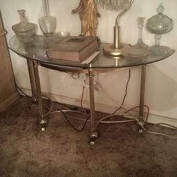 Glass console table