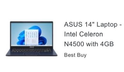 ASUS 14" Laptop Intel Celeron N4500 4GB