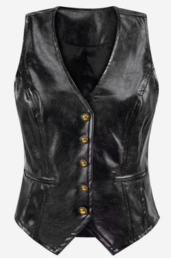 Women'S Western Style Faux Leather Vest