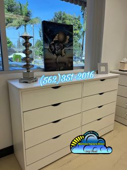 White eight drawer dresser new chest cajonera Comoda compressed