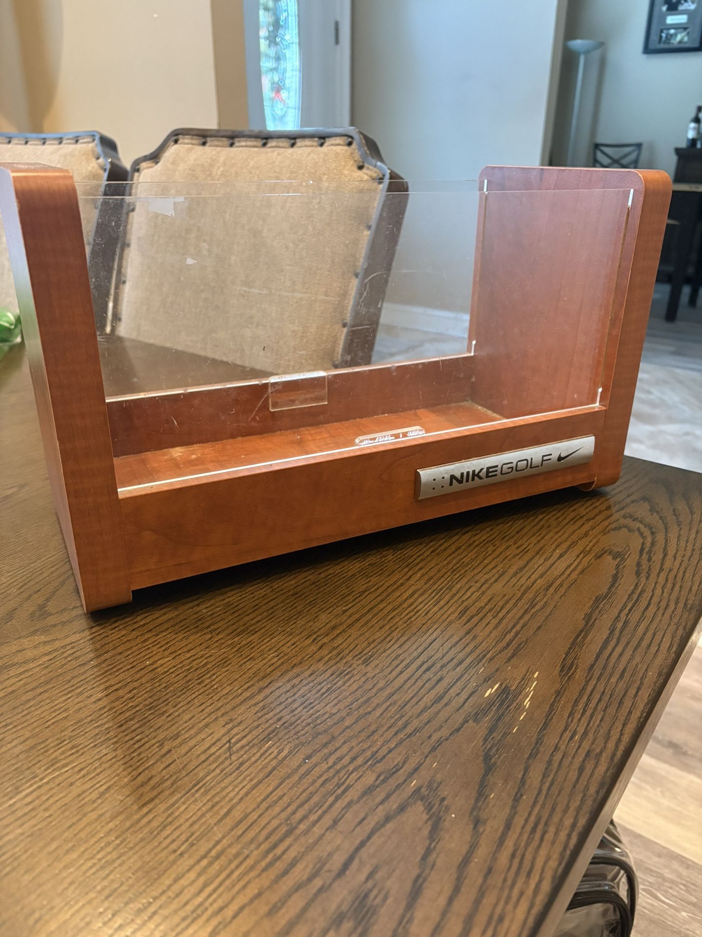 Nike Golf Solid Wood/Acrylic Display Case 16” length 9” tall