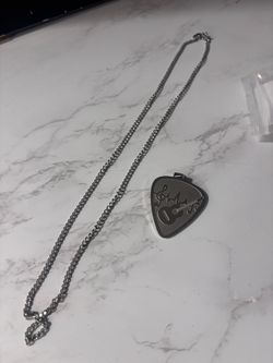 Guitar pick stainless steel necklace