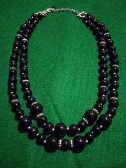 Black Beaded Necklace