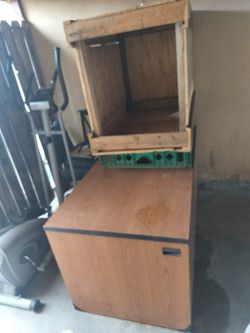 Wooden Dog House And Wooden Desk