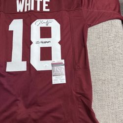 Jason White Signed Autograph Custom Jersey With JSA COA And “03 Heisman” Inscription