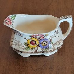 Vintage Alfred Meakin Medway Creamer Dish Floral England.
Pre-owned,  good shape, no chips or cracks, some crazing and minor 
discoloration on the bot