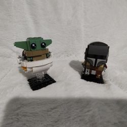 LEGO Starwars: Mandalorian and The Child Brick Heads set
