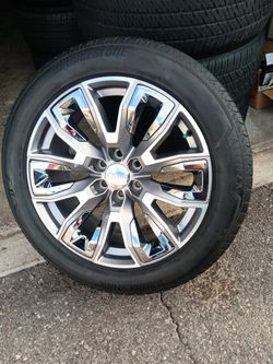 2024 OEM ORIGINAL TAKEOFFS GMC SIERRA DENALI ULTIMATE 22 INCH HAVE TPMS SENSORS TIRES BRIDGESTONE 95 % $ 1899 