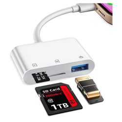 Brand: Bwttcb SD Card Reader for iPhone, Memory Card Veiwer Support SD and TF Card, USB Digital Camera Adapter for Lightning Devices Compatible with i