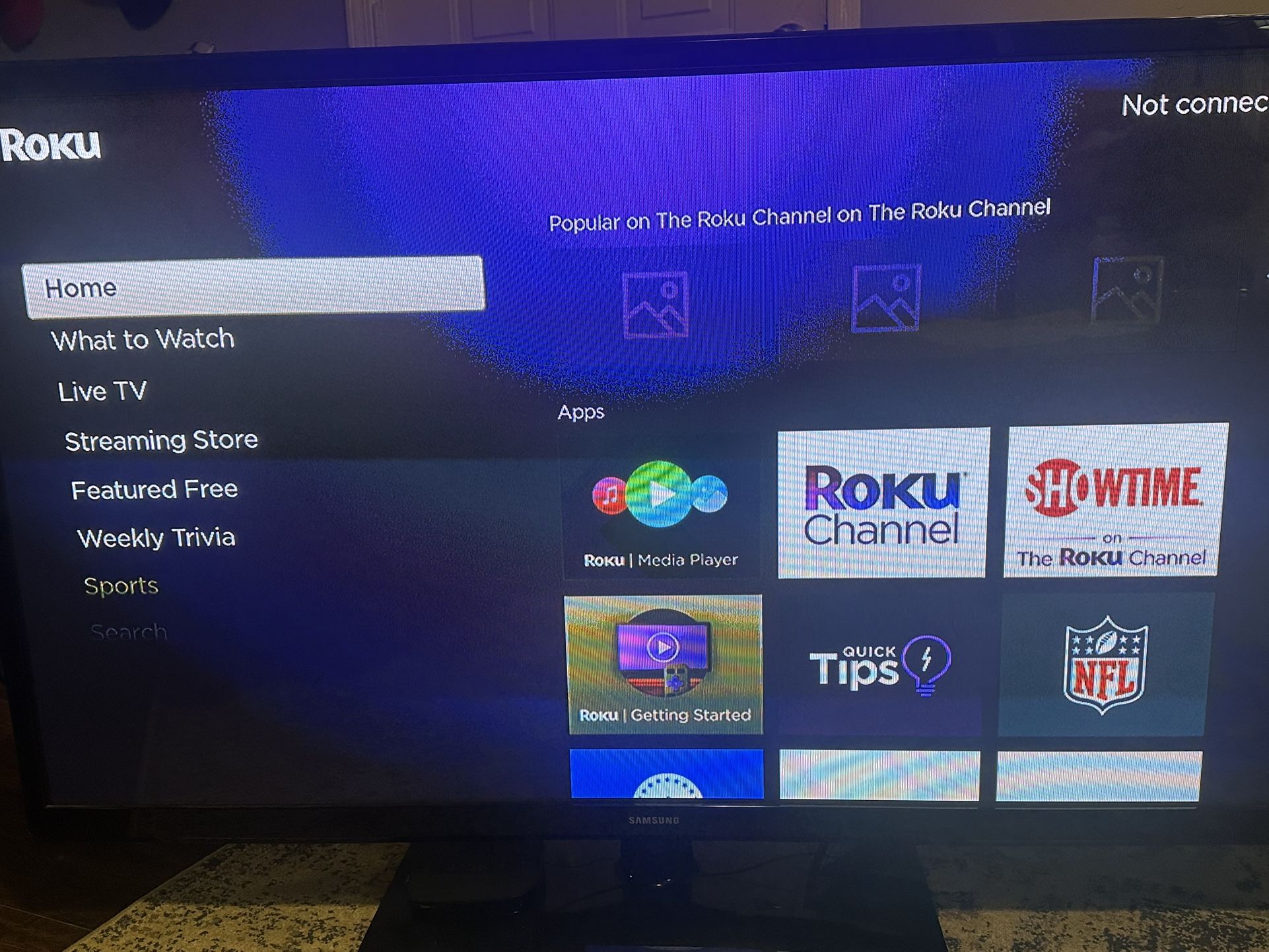 51” Samsung TV With Roku & Remote 