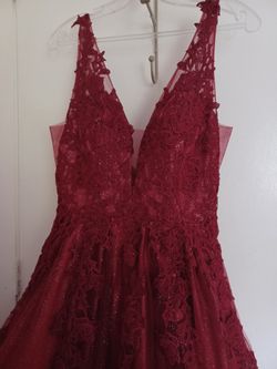 Crimson Red Beaded Dress 