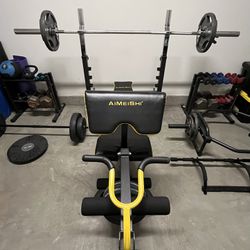Gym equipment, Bench, Weight Set, Cyclace Exercise Bike (Selling All Together Only)