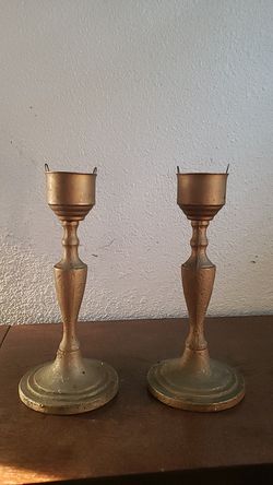 1940s brass candle holders