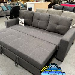 Futon Sofa Bed Couch Grey- Sofa Cama Gris 