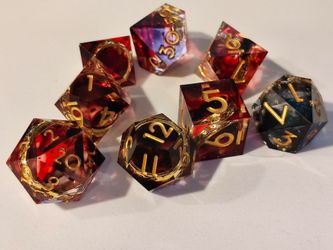 Lord of the Rings Resin Polyhedral Dice Set with Gold Numbers