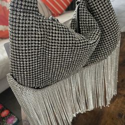Rhinestone Fringe Evening Bag NWT