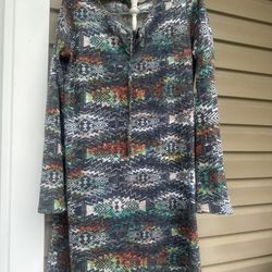 Grey, multi-color BeBop Small Junior Dress with lining. Trendy geometric print 