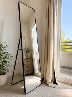 ✨ Full-Length Floor Mirror – Modern Black Frame – $50 ✨