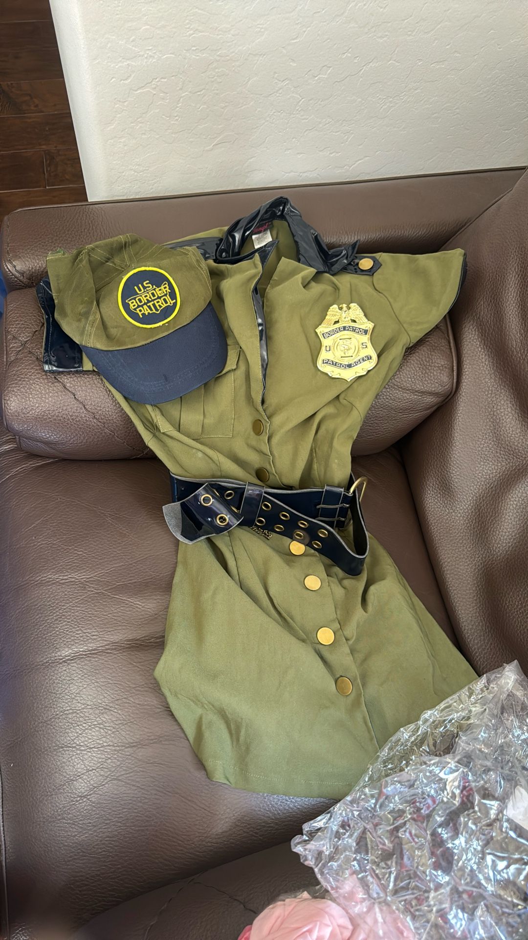 Halloween costume border, patrol woman, dream, girl