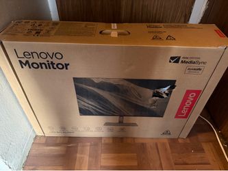 Brand New Black Lenovo Monitor (Box Damaged, Details in description)