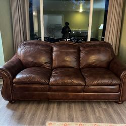 Comfortable Italian Leather Sofa- Gently used