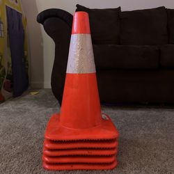 5 Orange Traffic Cones