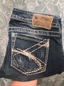 Silver boot leg jeans
