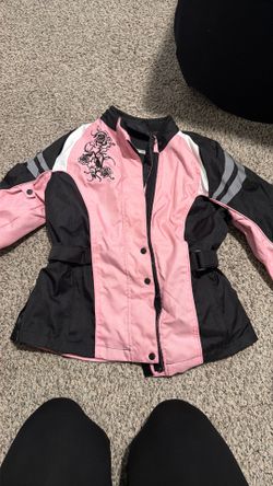 Bilt Women's Pink Rose Motorcycle Padded Jacket with liner - L