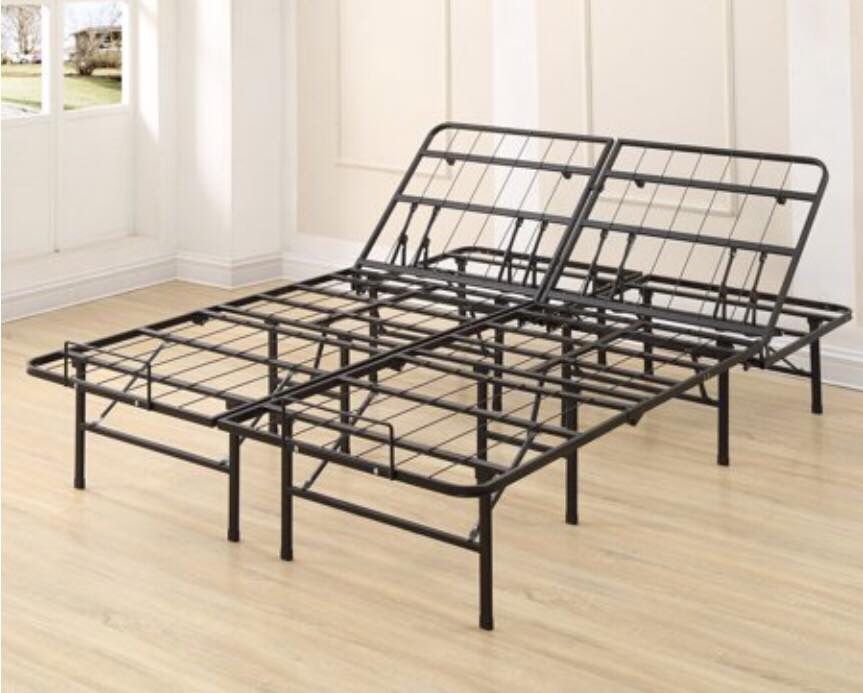 New Adjustable 14 in. Heavy Duty Metal Bed Frame, Full