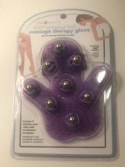 New SPA SAVVY  Massage therapy glove, 360° spinning ball