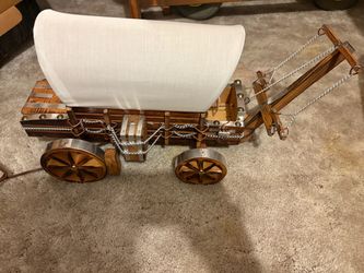 Vintage Large Hand Crafted Wood Western covered Wagon
