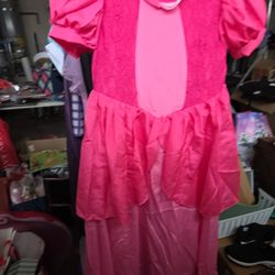 New Girls Pink Halloween Costume Size 12 Gloves Crown Pink 