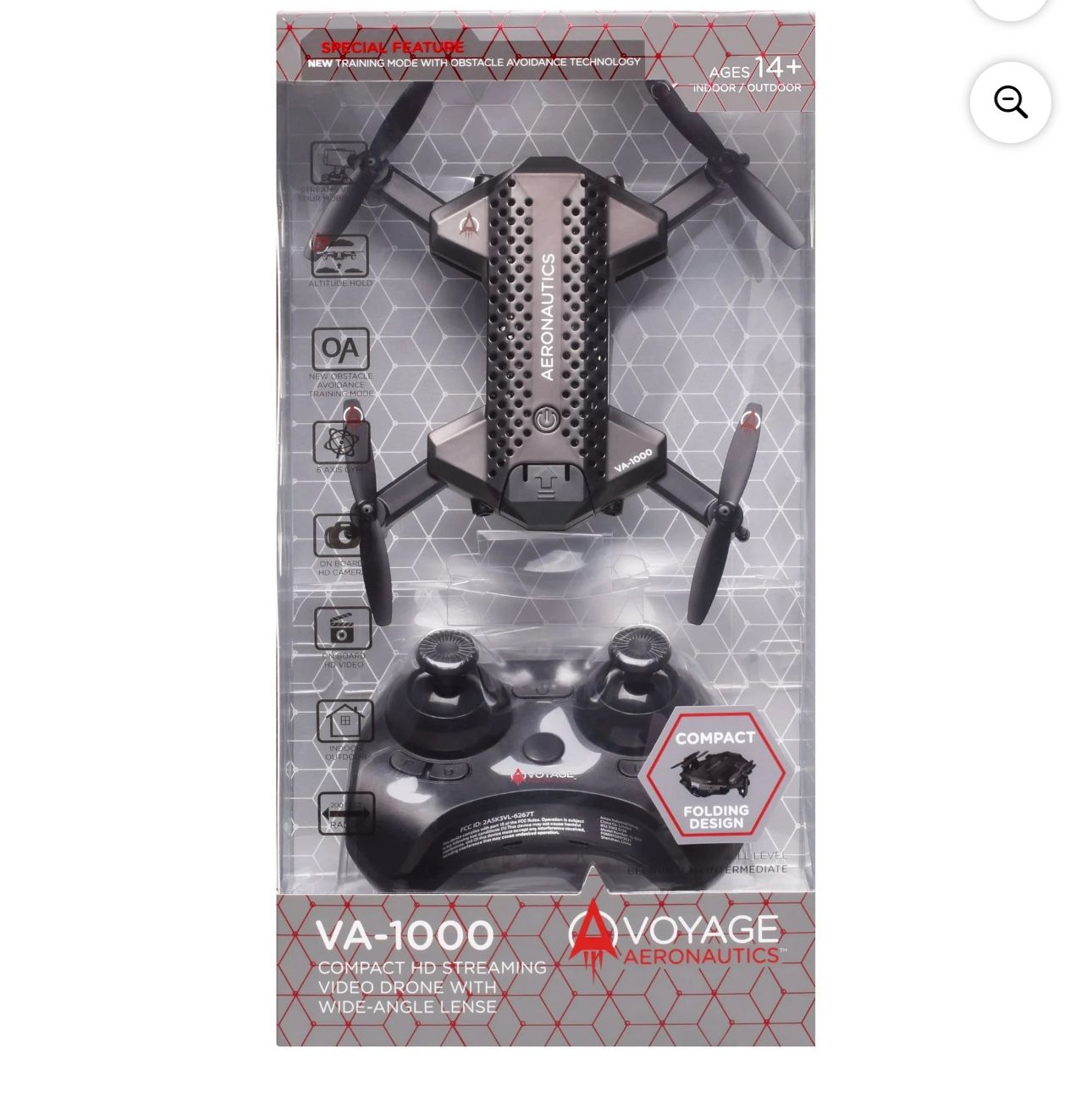 Voyage Aeronautics VA-1000 HD Streaming Drone with Wide-Angle Lens- Black Color - Size- 7 inches