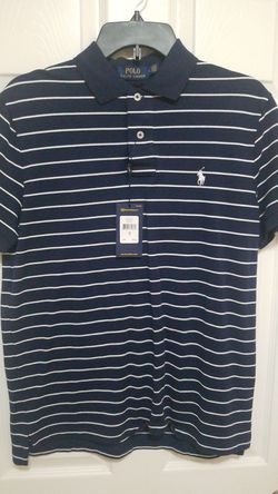 Polo Ralph Lauren Navy Striped Collared Shirt